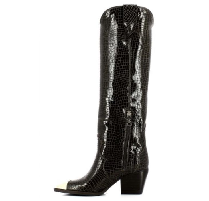 Cizme Carinii din piele naturala lacuita