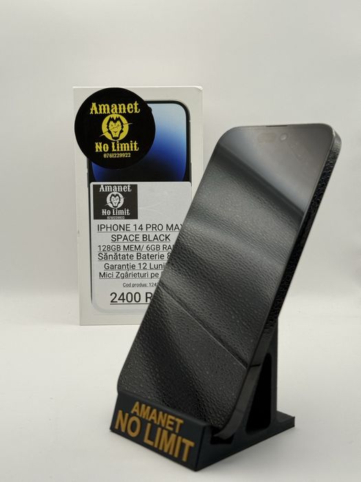 iPhone 14 Pro max 128GB Black Baterie 84% Garantie 1An,AMANET NO LIMIT