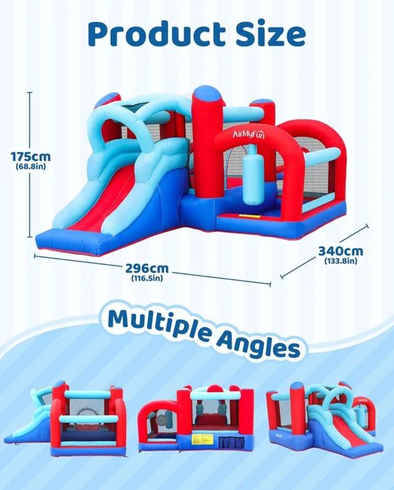 Надувной батут с горкой  и бассейном для шариков