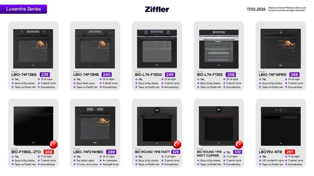 Духовые шкафы Ziffler техника со склада широкий ассортимент