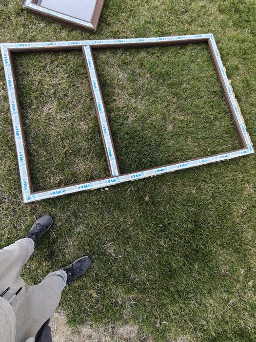 PVC дограма 150х205 / 135х205 – златен дъб – 3 бр. 110 evro за всичко