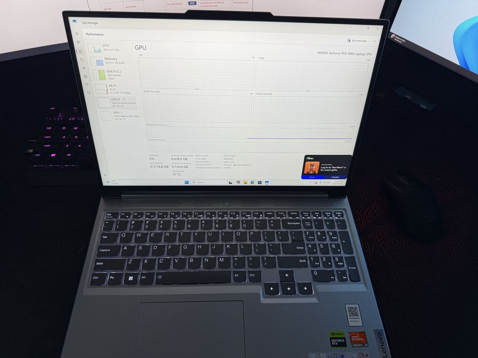 Vand Laptop Y5 cu Ryzen 5, RTX 4060, ecran 2k 165hz
