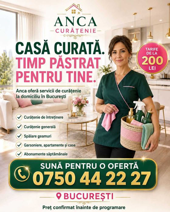 Servicii curățenie la domiciliu București – seriozitate și atenție
