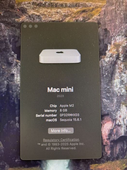 Mac Mini PC Apple Procesor M2, 512 Gb , 8Gb Ram In stare foarte buna