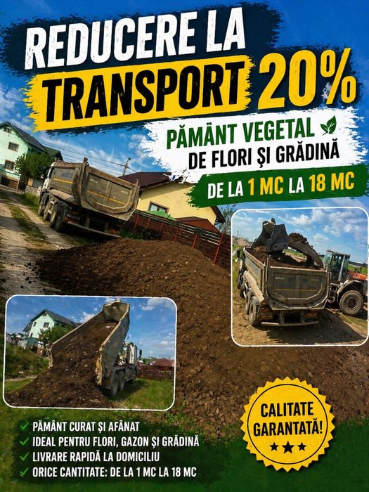 Amenajam curti cu pamant vegetal/pamant negru de padure(bragadiru/clinceni-magurele-domnesti-varteju-teghes-ciorogarla-sabareni-joita-ordoreanu-olteni