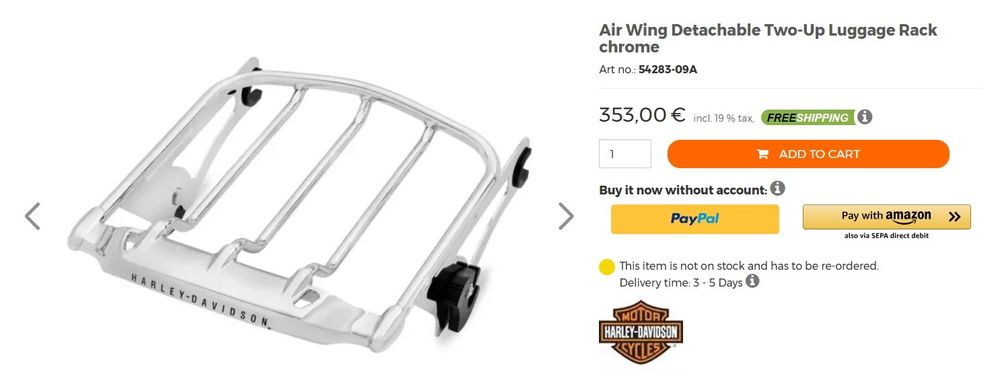 Portbagaj Quick release Harley Davidson