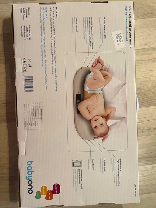 BabyOno - Cantar electronic bebelusi, Ecran LCD, Max. 20 kg, Ergonomic