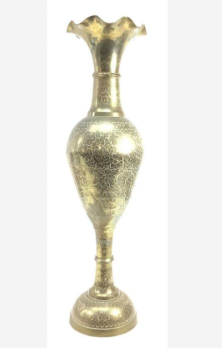 латунная индийская ваза с ленточным верхом, Материал медь