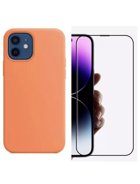 Husa Color Alcantara+Folie Sticla Iphone 14/15/16E/17 PLUS PRO MAX AIR