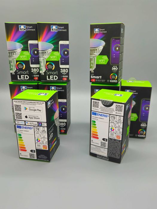 Смарт LED крушка GU10 WiFi RGB + регулируема бяла светлина 4.9W 380 lm