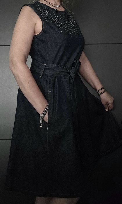 Rochie denim Motivi cu ștrasuri, mărimea 38-40