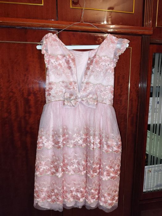 Rochie brodată rose, David Charles "Gold Label"