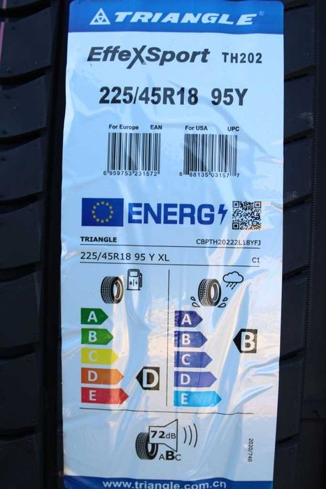 Anvelope vara noi 225/45R18 95Y, XL, Triangle, DOT 2025