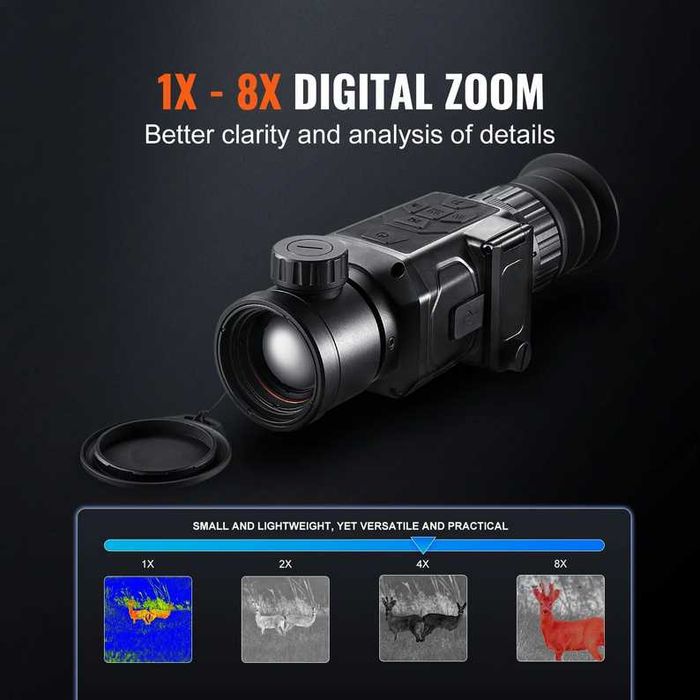 Термо монокъл VEVOR HT-C18, <40 mK, OLED дисплей  За нощно наблюдение, лов, инспекции и технически проверки