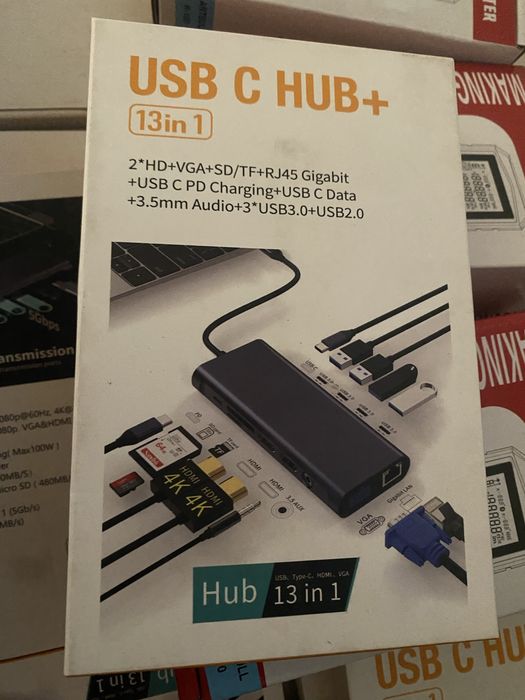 Se vinde usb C Hub+ 13in1 , laster meter desktop stand ,Ruter si imprimanta A4 portablia