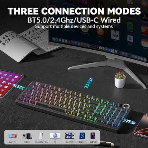 Механична клавиатура AULA F99 безжична RGB hot-swap