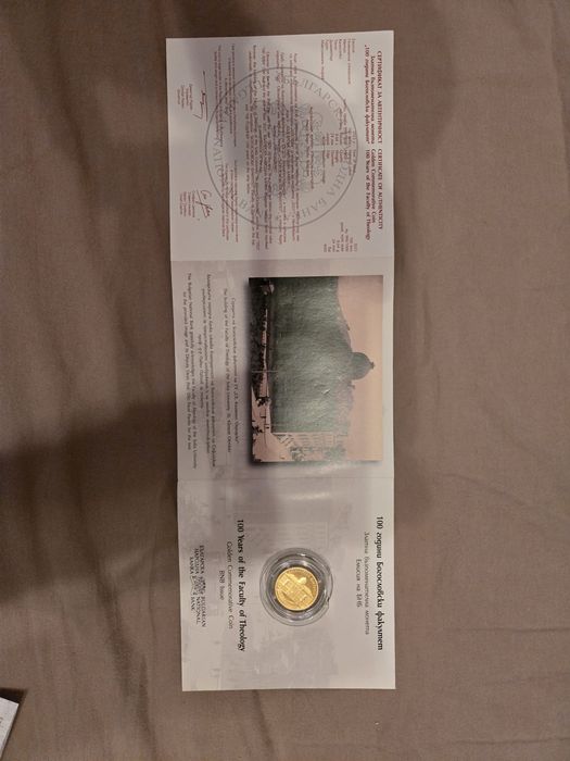 Златна монета БНБ "100 Години Богословски факултет"