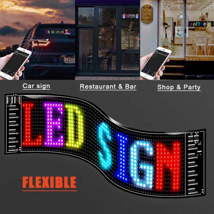 LED матричен панел Bluetooth APP Control USB 5V гъвкав LED екран превъртащ се текстов шаблон