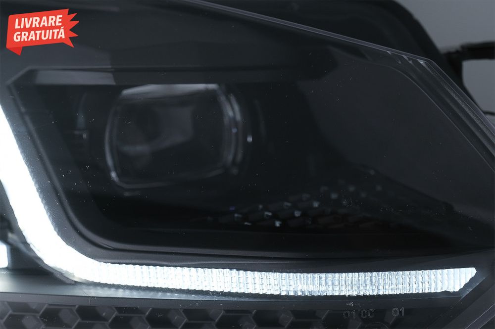 Faruri LED VW Golf 6 VI (2008-2013) Facelift G7.5 Design Negru Semnali