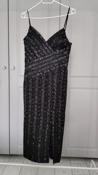Rochie de seara, midi, cu paiete
