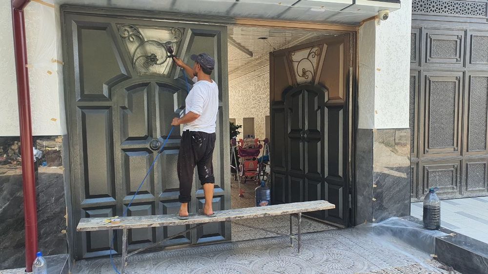 Kraska Boʻyash ranglash краска krisha boʻyash bruschatka  darvoza bino