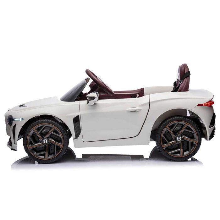 Masinuta electrica pentru copii Bentley Bacalar alba, Nr auto personalizat Cadou