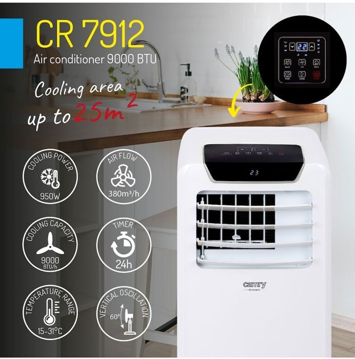 Aparat de aer condiționat Carmy CR7926, 700 BTU, 2000 W, Alb