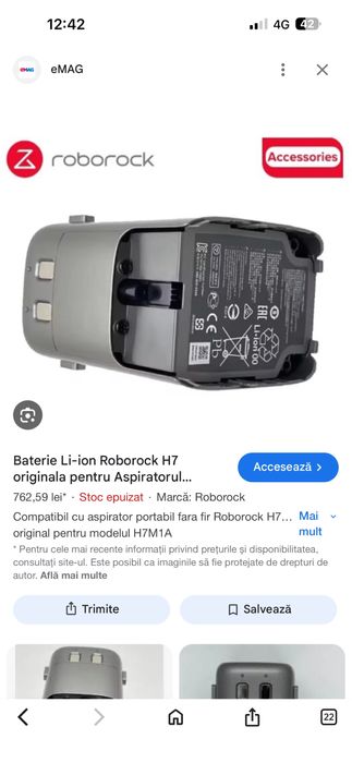 Baterie noua roborock H7