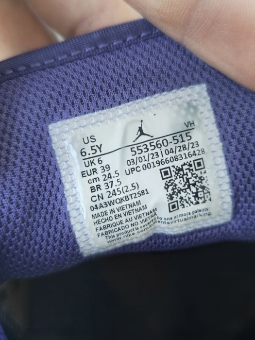 Nike Air Jordan 1 Low Sky J Purple женски/дамски лилави обувки