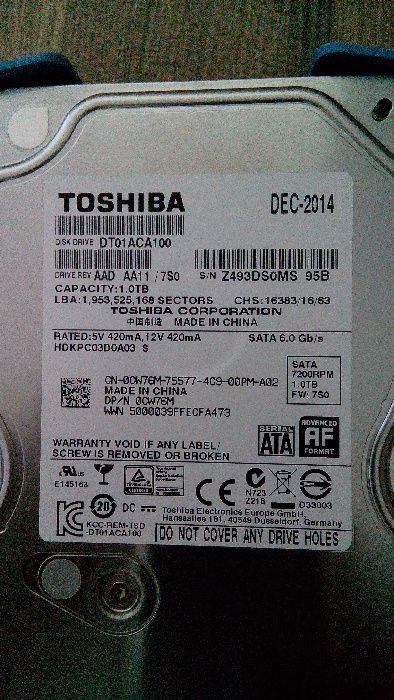 HDD Toshiba DT01ACA 1TB, 7200rpm, 32MB cache, SATA III