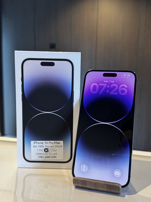 iPhone 14 Pro Max Purple 256GB Impecabil/Garantie 24 luni/Factura/Rate/ Avans 0