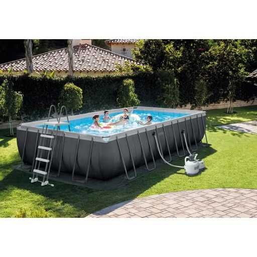 Set Piscina supraterana Intex Ultra Metal 732 x 366 x 132 XTR + panouri încălzire ozeSolar + Aspirator automat intex zx300