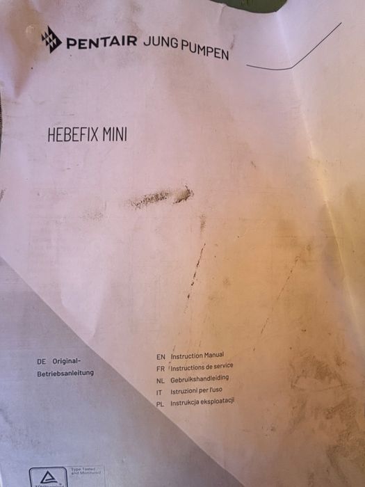 Vand Pompa de ridicare a apelor uzate : Jung Pumpen Hebefix Mini