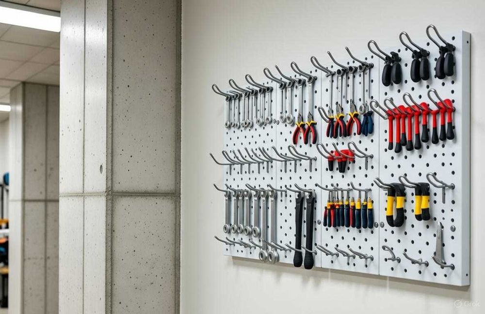 Teshilgan panel, перфопанель, do'konda ilgaklar uchun panel