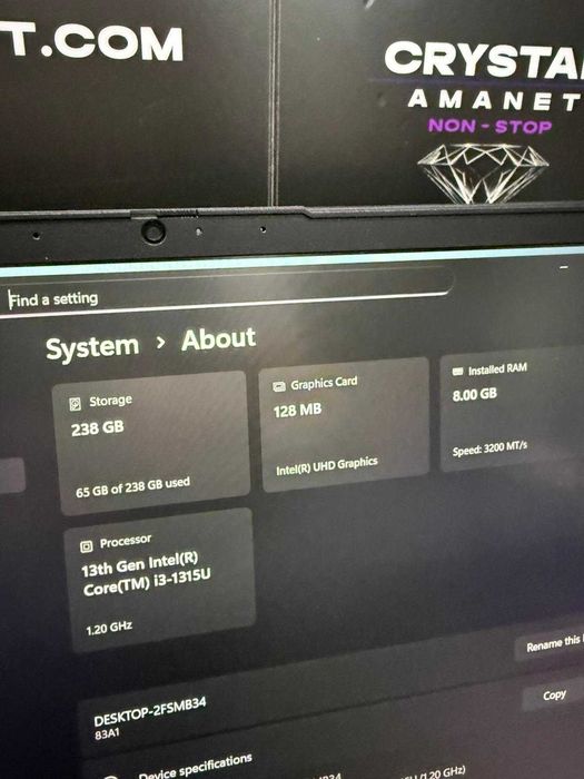Laptop Lenovo V15 G4, i3-1315u, 8Gb, 256Gb