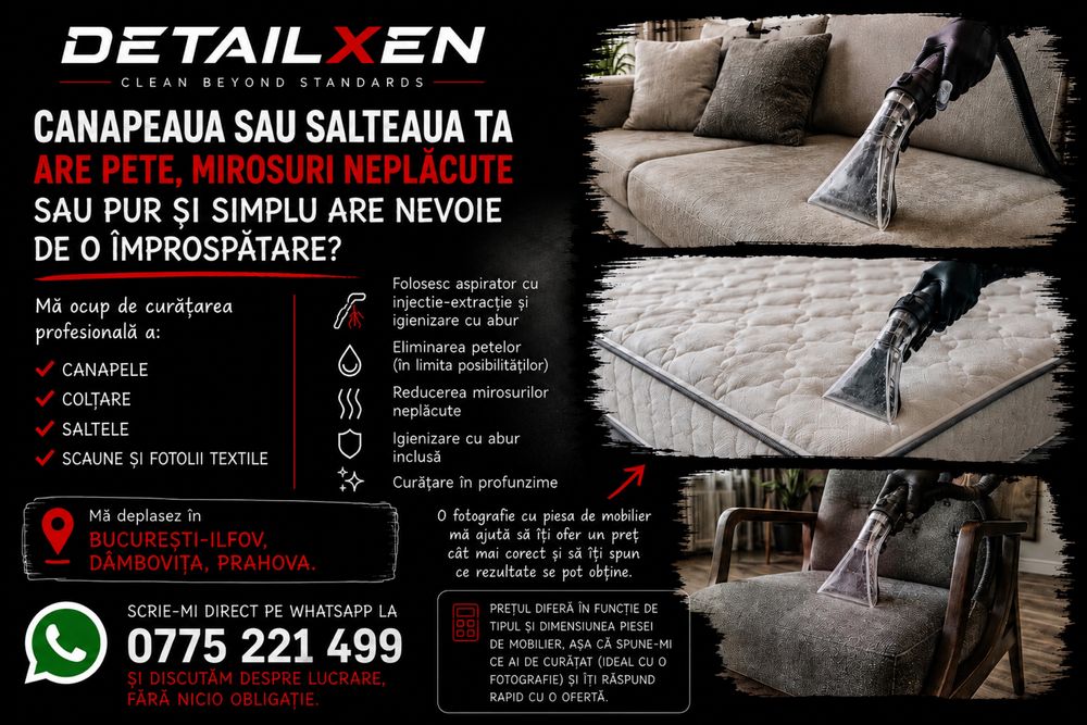 Curatare profesionala canapele / saltele / fotolii la domiciliu