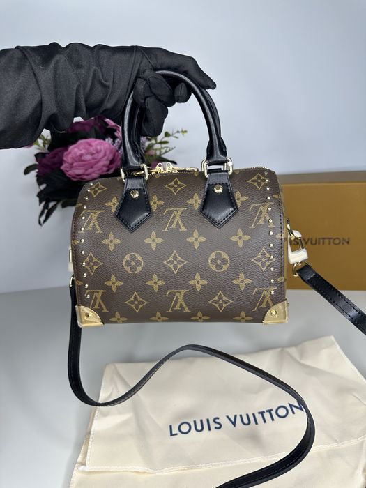 Geanta de lux Louis Vuitton speedy trunk 20 piele canvas cutie cadou30