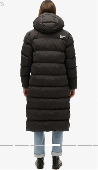 Superdry Зимно ново дамско дълго яке с етикет EU 38/UK size 10/ черно