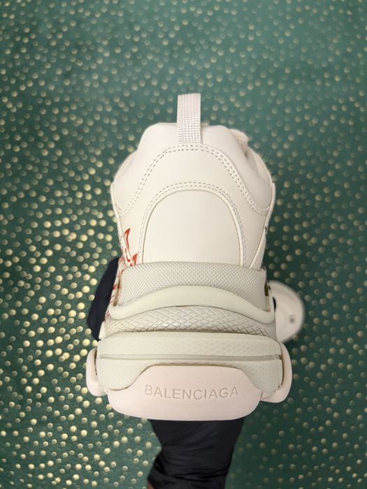 Balenciaga Triple S DIY Metal White Red