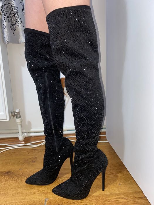 Cizme inalte cu pietre