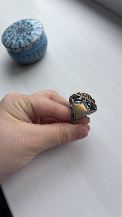 Мужское кольцо серебро