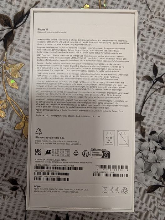 Iphone15 128 black neactivat