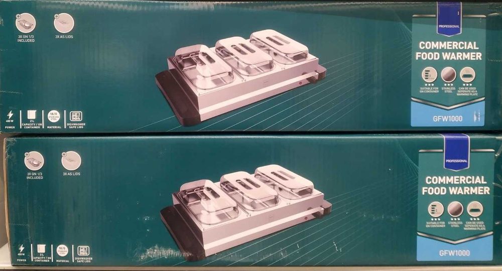 Уред за затоплянe на храна бен мари топла витрина 400 W 3 гастронорми