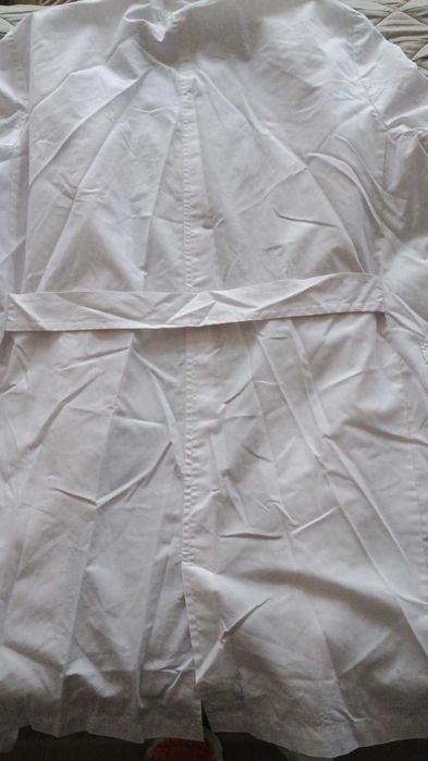 Бяла дълга престилка памук, 46 номер