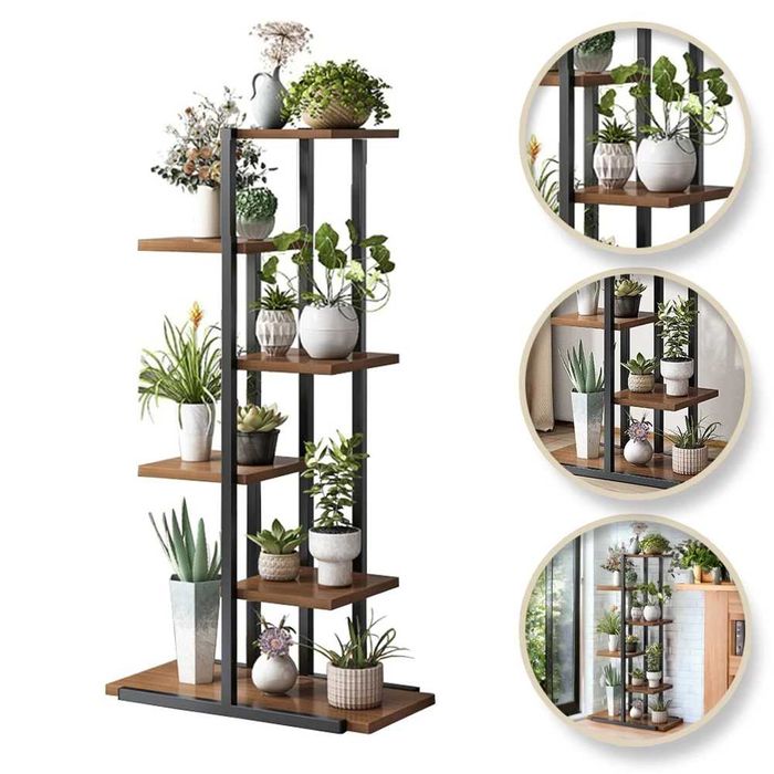 Цветарник стойка, етажерка, рафт за саксии, цветя тъмен и светъл цвят