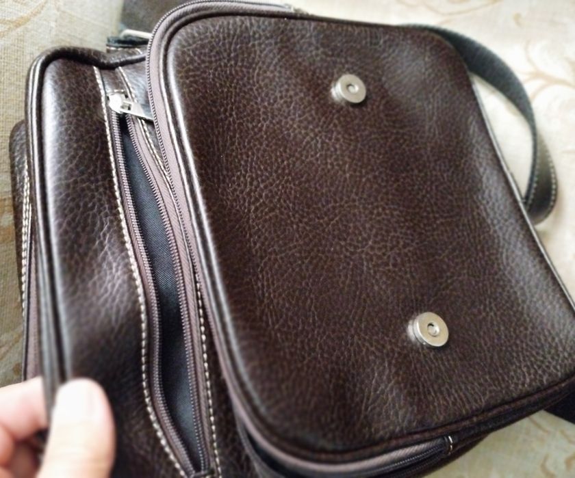 Borsetă piele bărbați maro închis, nouă!!!