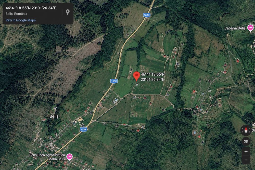 Teren intravilan 3069 mp Beliș Cluj – ideal cabană / investiție