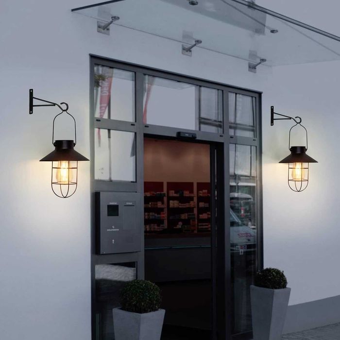 Соларни градински лампи фенери водоустойчиви комплект 2 броя