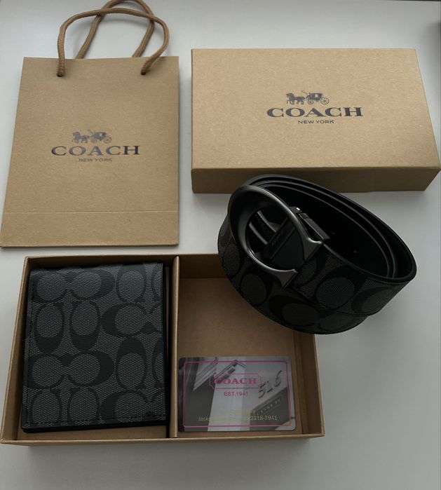 Coach колан и портфейл