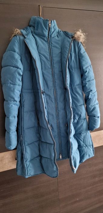 Зимно яке за бременни с приставка за бебеносене